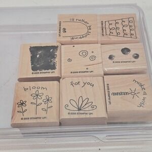 New Stampin' Up! Fun Filled Rubber Stamp Set of 8 Retired 2005